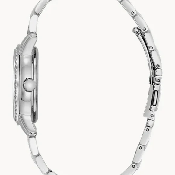 Citizen Eco-Drive Stainless Steel Watch with Crystal Accents - Picture 2 of 14